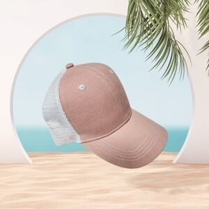 Tommy Bahama Pink vented Snap Back Trucker baseball hat.